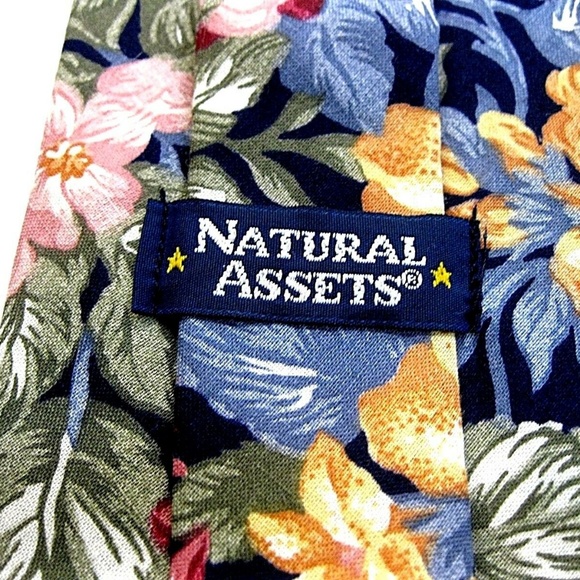 Natural Assets Cotton Floral Men's Tie - Picture 3 of 3
